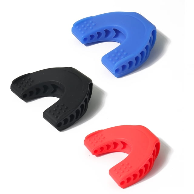 TFixol Jaw Exerciser Set for Facial Muscle Training with Transparent Case - Blue, Red, Black Combo