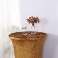 thumbnail image 4 of BalsaCircle Gold Round Fitted Cocktail Table Cover Crushed Velvet Tablecloth Party Events Decorations Supplies, 4 of 8