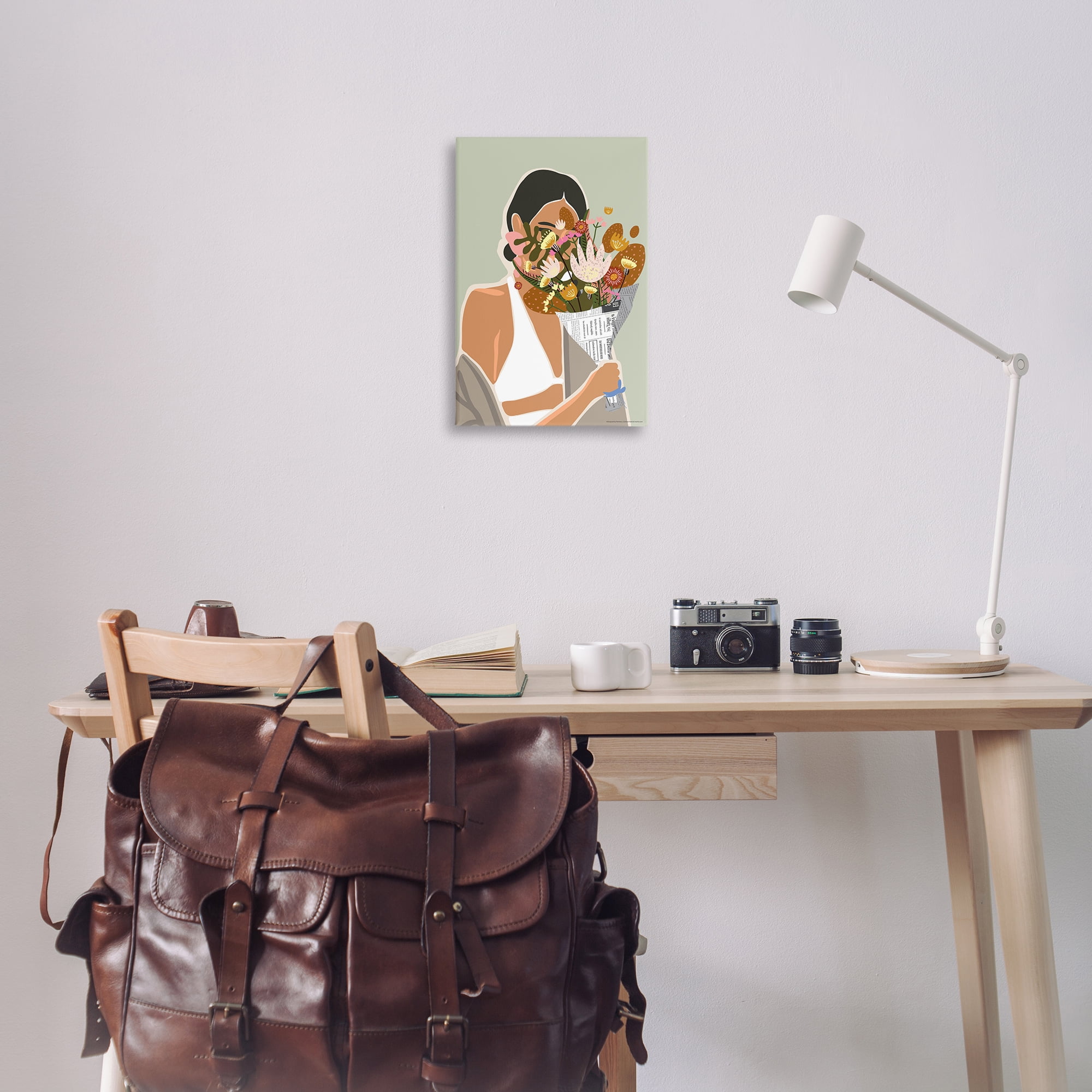 Stupell Industries Woman & Plant Bouquet People Painting Wrapped Canvas Art Print Wall Art, 16 x 24