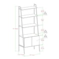 thumbnail image 4 of 72" Industrial Metal Frame 3-Shelves Ladder Bookcase in Dark Walnut, 4 of 4