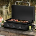 thumbnail image 6 of 3 Burner Gas Griddle with Hood- 23.3 Inch Outdoor Propane Griddle-45000 BTU Propane Fuelled, Portable Flat Top Gas Grill Camping Griddle with Lid, 6 of 14