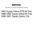 thumbnail image 2 of Kugel Front Rear Wheel Bearing Kit for Car Toyota Celica Camry - Left Right Side (Driver Passenger) K70-101761, 2 of 2