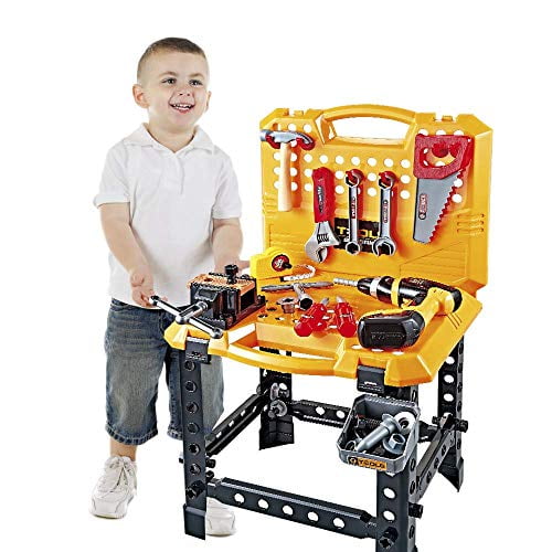 Toy Choi 100 Piece Kids Construction Work Bench 