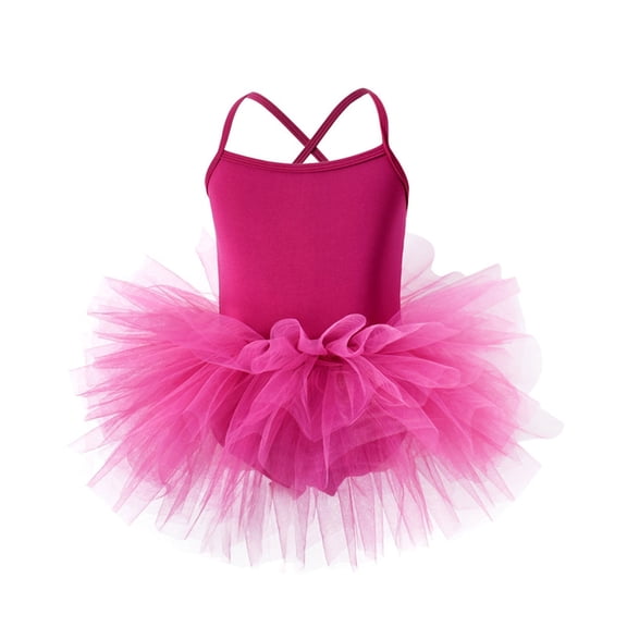 Pejock Toddler Girls Suspender Jumpsuit - Sleeveless Mesh Dance Outfit for Practice, Leotard Gym Clothes with Adjustable Straps 2T-6T