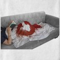 thumbnail image 6 of Fitness Soft Flannel Fleece Throw Blanket, Red Heart with Stains Splashes and Dumbbell Grunge Love Design, Cozy Plush for Indoor and Outdoor Use, 60" x 80", Red and White, by Ambesonne, 6 of 6