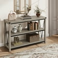 thumbnail image 6 of Farmhouse Entryway Table, 47 Inch Narrow Long Console Table with Storage, 3 Tier Wood Console Table for Living Room, Behind Couch Table, Hallway Table for Foyer, Entryway Furniture, 6 of 9