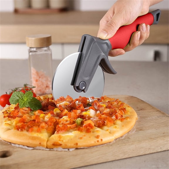 Pizza Cutter,Classic Pizza Wheel with Sharp Blade for Cutting Through Crusts, Pies And More, Built in Finger Guard for Safety And Comfort Grip to Protect Fingers, Rolling Pin