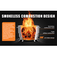 thumbnail image 5 of Smokeless FirePit for Outside - 19.5" Portable Fire Pit Stainless Steel Design with Foldable for Camping, Picnic,Backyard Patio, Bonfires, and Outdoor with Carry Bag for Smokeless Firepit, 5 of 7