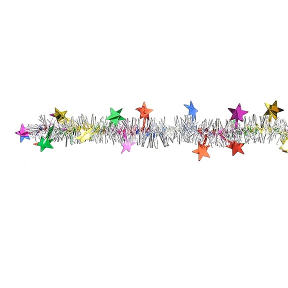 Fr Metallic Star Garland 12' Multi-Color - 12 Pack (1 Per Card)