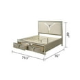 thumbnail image 6 of Samantha Modern Style King Bed Made with Wood & LED Headboard in Silver, 6 of 6