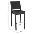 thumbnail image 3 of SAFAVIEH Bethel 43.5 in. High Indoor/Outdoor Rattan Bar Stool, Black, 3 of 9