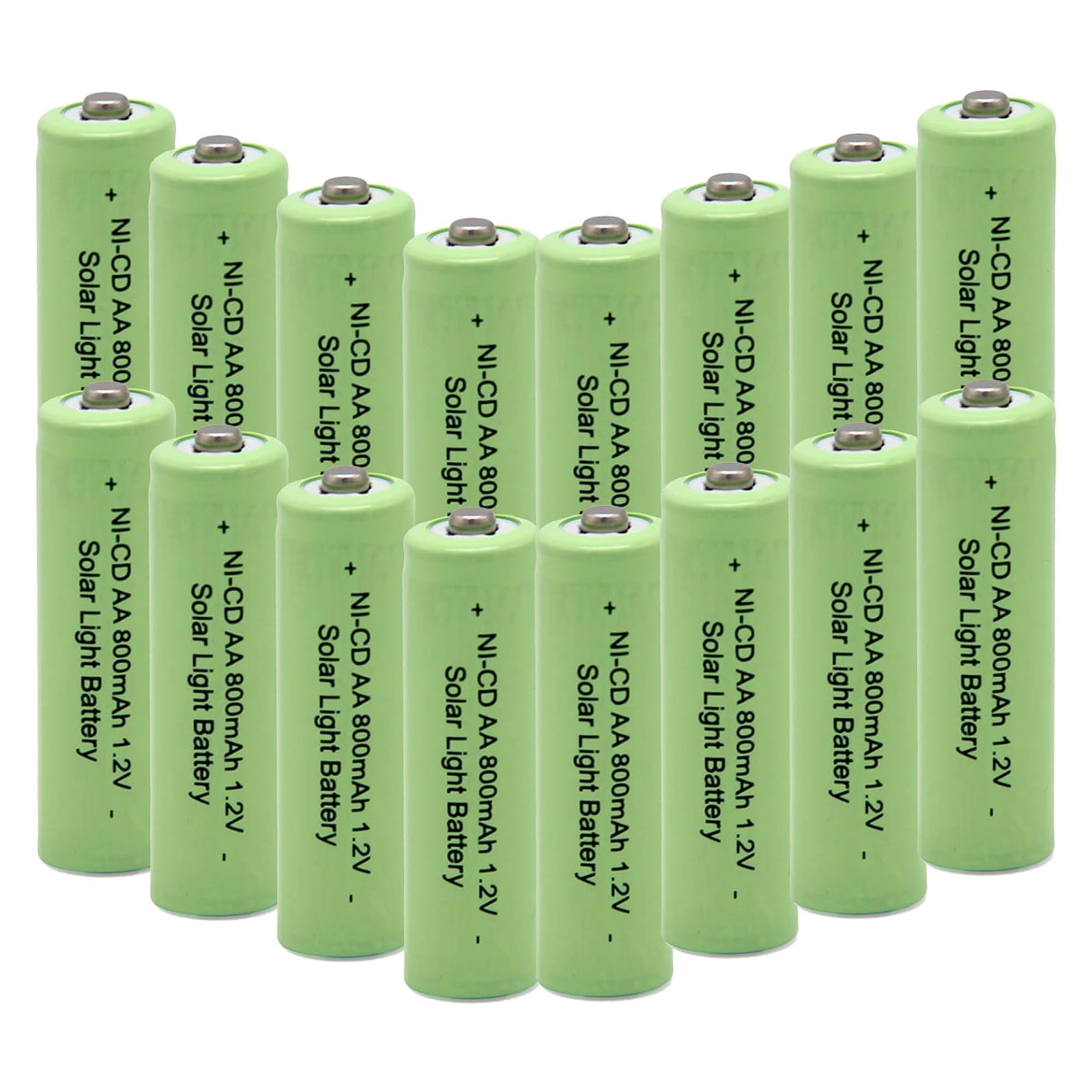 QBLPOWER 16-Pack 800mAh AA Rechargeable Batteries NiCd 1.2v Garden Solar Ni-Mh Light LED