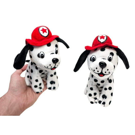 Firefighter Dalmatian Plush (1 Pack) (7 Inch) Stuffed Dog with Firefighter Helmet Carnival Prize