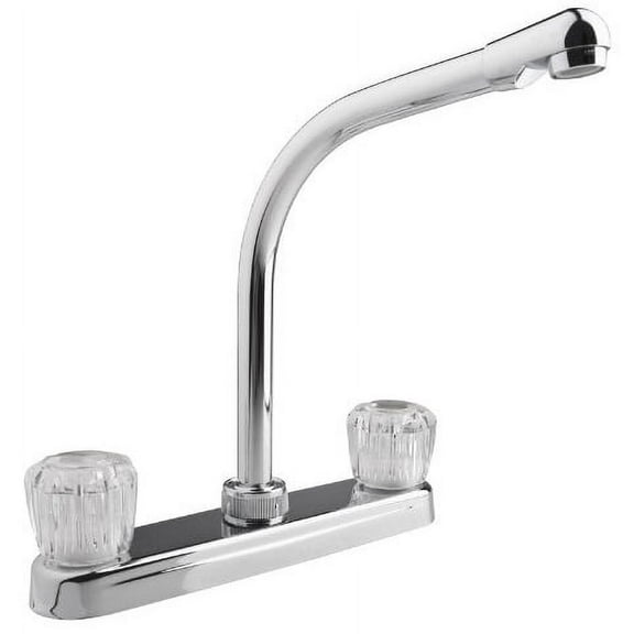 Dura Faucet DF-PK210A-CP Chrome Hi-Rise Kitchen Faucet With Clear Knobs