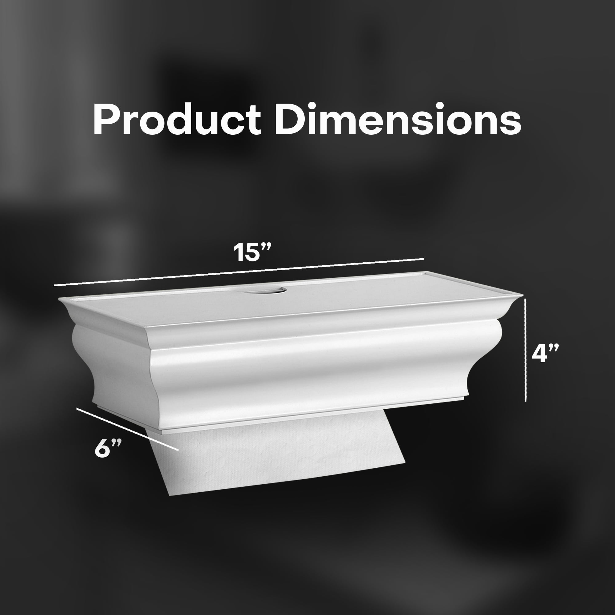 HealthyShelf ABS Plastic 15.00" x 6.00" x 4.00" Paper Towel Holder