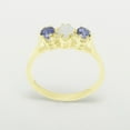 thumbnail image 4 of LBG British Made 9k Yellow Gold Natural Opal & Tanzanite Womens Statement Ring - 33 size options - Size 10.5, 4 of 6