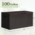 thumbnail image 5 of Homall 100 Gallon Outdoor Box Deck Plastic Resin Storage Box, Dark Brown, 5 of 6