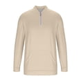 thumbnail image 3 of ZUKMRJPC Men's Quarter Zip Pullover Sweatshirts Long Sleeve Stand Collar Casual Sweatshirt Fall Winter Warm Fleece Tops with Pocket, 3 of 5