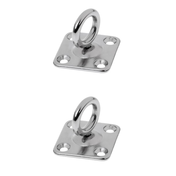 2 Piezas de material acero Inoxidable Almohadilla Giratoria Ojo licencia Cuadrada Hardware de Aparejo para Kayak Barco Accesorios de Cubierta Yotijar Placa de ojo cuadrada para barco