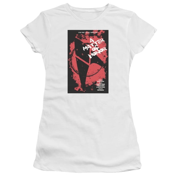 Star Trek Tng Season 2 Episode 8 Junior Women's Sheer T-Shirt White