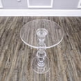 thumbnail image 2 of FixtureDisplays® Table d'Appoint en Acrylique Transparent, Table de Côté, Table de Nuit Moderne Transparente, Dessus Rond et Poteau Plein pour Salon, Chambre et Hall 13.75 X 13.75 X 21 Pouces de Hauteur 15573, 2 of 8