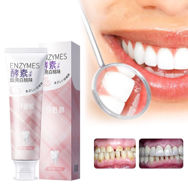 Fiudx Pasta Dental Enzyme Bright, Espuma Antimanchas para Un Aliento Fresco, Alivia El Sarro y Cuida Tus Encías, 100 G, Cuidado Bucal, Sabor a Menta