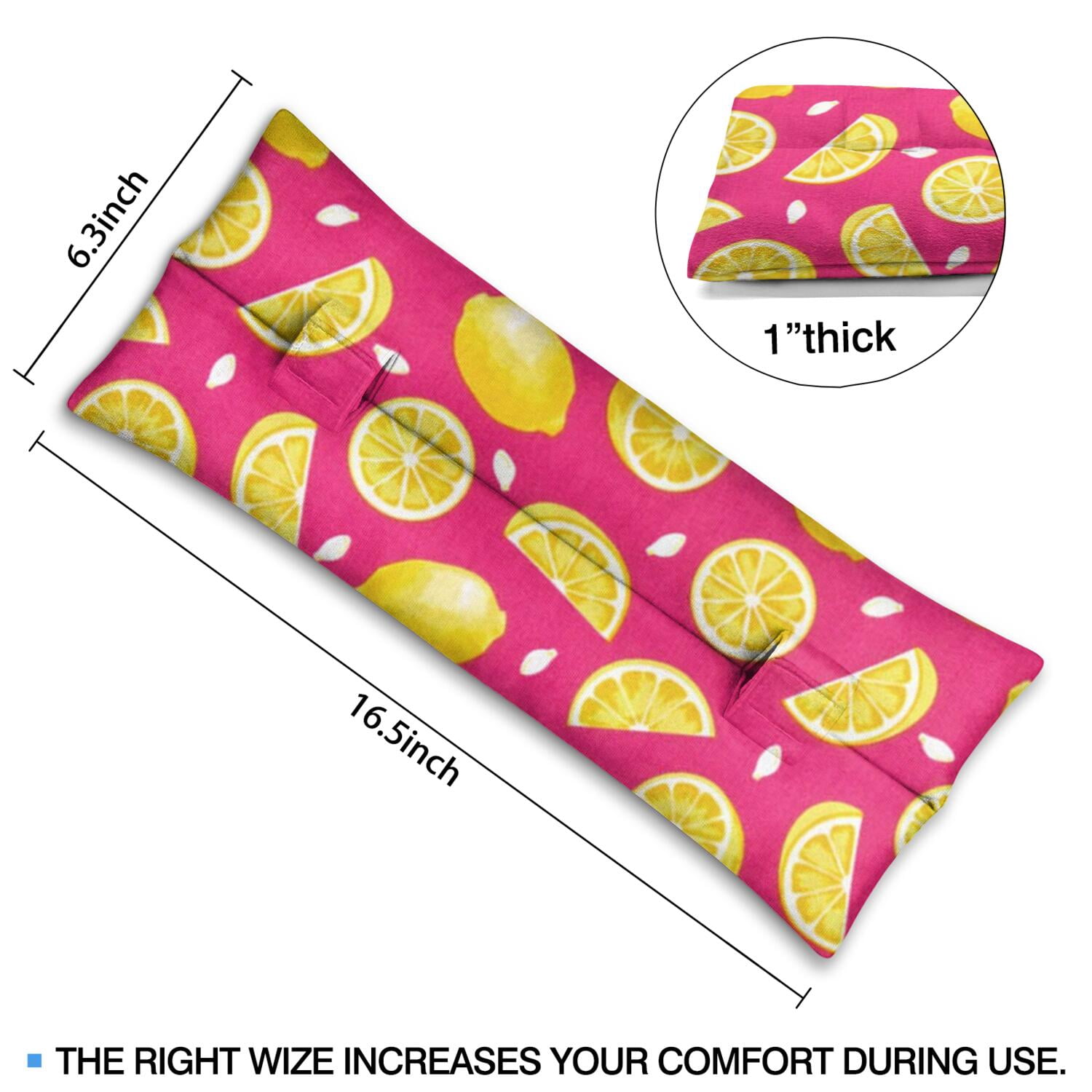 Floral Lemon and Bees Seatbelt Pillow - Post-Surgery Mastectomy & Heart Surgery Recovery Cushion - Soft Modern Car Travel Pillow