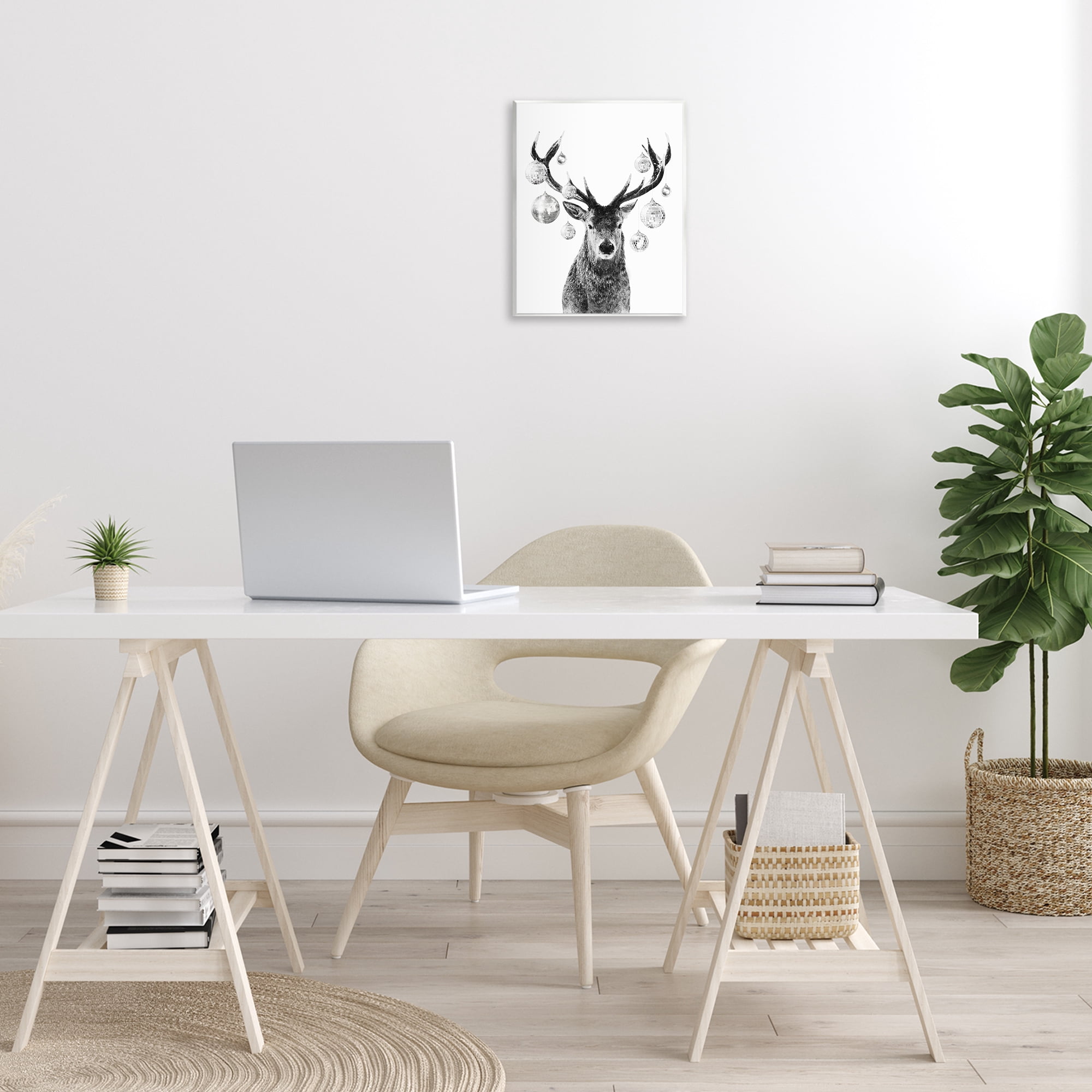 Stupell Industries Deer with Disco Balls Animals & Insects Painting Unframed Art Print Wall Art, 11 x 14