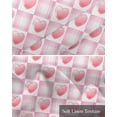 thumbnail image 6 of Watercolor Plaid Red Linen Curtain Valance for Bedroom/Bathroom/Kitchen/Office/Living/Dining Room Windows, Valentine's Pink Love Holiday Rod Pocket Topper Decorative Cafe Drapes Panel 60"x18", 6 of 6