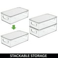 thumbnail image 4 of mDesign Plastic Storage Bin Box Container, Lid, Handles, 4 Pack, Clear, 4 of 8