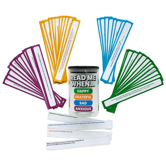 3 1/2" x 6" Sunday School Prayer Jar with Scripture Cards - 59 Pieces