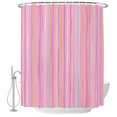 thumbnail image 2 of Shower Curtains for Bathroom, Pink Orange Blue Stripe Waterproof Fabric Shower Curtain, Modern Abstract Art Striped Farmhouse Decorative Bathroom Curtain for Bathtub, 36"x72", No Hooks Included, 2 of 9