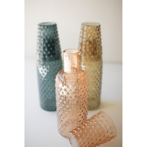 Conjunto de Garrafas de Vidro KALALOU com Design de Bolhas, 3 peças