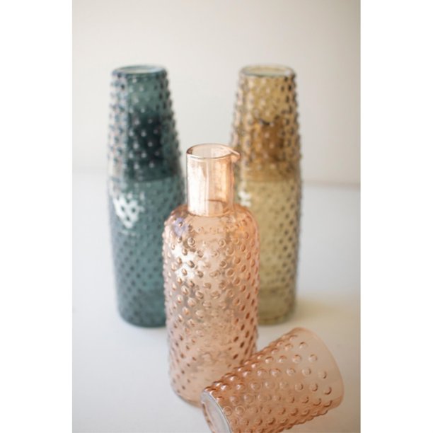 Conjunto de Garrafas de Vidro KALALOU com Design de Bolhas, 3 peças