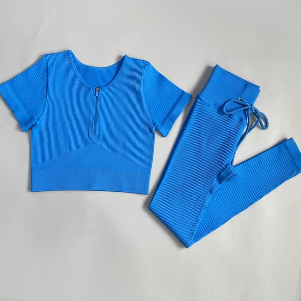 Chándal de mujer de 2/3/5 piezas, conjunto de Yoga sin costuras, ropa deportiva de entrenamiento, ropa de gimnasio, mallas de cintura alta con cordón, trajes deportivos para Fitness Tan Jianjun unisex