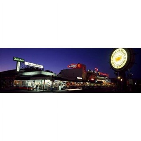 Panoramic Images Tourists at a restaurant Fishermans Wharf San Francisco California USA Poster Print by Panoramic Images - 36 x 12