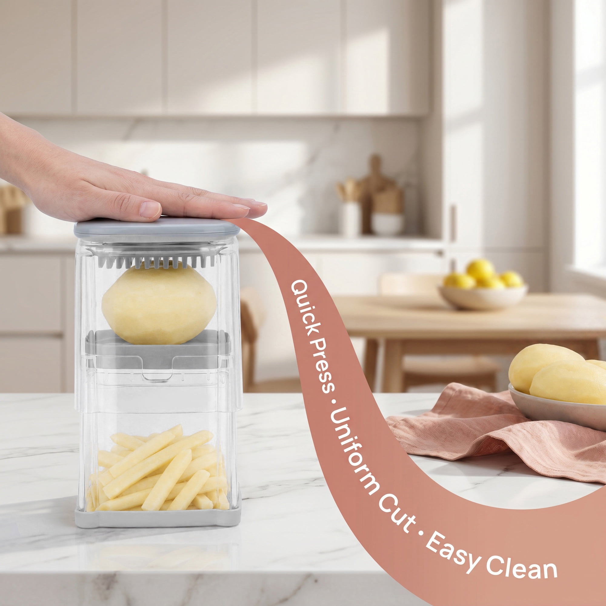 Unique Bargains Vegetable Chopper Food Processor Press Garlic Mincer Onion Cutter Gray