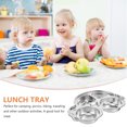 thumbnail image 2 of 2 Pcs Plateau de Dîner Divisé en Acier Inoxydable pour Cantine Scolaire Assiette Divisée pour Enfants, 2 of 7