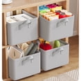thumbnail image 2 of Collapsible Storage Bins Bag with Lids,Large Capacity Folding Clothes Organizers With Handle,Home Storage for Grocery Sweater Blanket Cloth, 2 of 7