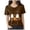 Brown_1, variant on Godom Halloween Party Shirt Woman Halloween Tshirt Pumpkin Print Tees Casual Vacation Short Sleeve Tops