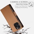 thumbnail image 4 of PU Leather Case Compatible with iPhone 12/12 Pro, Classic Kickstand/Cover/Wallet/Flip Magnetic Protective Case with Card Slots & Horizontal Stand Phone Case for iPhone 12/12 Pro, Brown, 4 of 7
