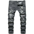 thumbnail image 1 of Men‘s Ripped Skinny Jeans Casual Male Slim Solid Color Long Trousers, 1 of 9