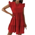 thumbnail image 1 of Leutsin Robe d'Été Décontractée pour Femme Grande Taille, Robe d'Été pour Femme à Col Rond, Manches Courtes, Robe à Coutures Unies, 1 of 6
