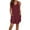 Burgundy, variant on Liher Vest Sundress for Women Trendy Casual Mini T Shirts Dress Blue Summer Sleeveless Tank Beach Dress with Pocket Clothes Size S