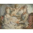 thumbnail image 3 of Gabriel Jacques de Saint-Aubin 24x19 Black Modern Framed Museum Art Print Titled - Louis XVI and Marie-Antoinette Crowned by Love (1775), 3 of 5