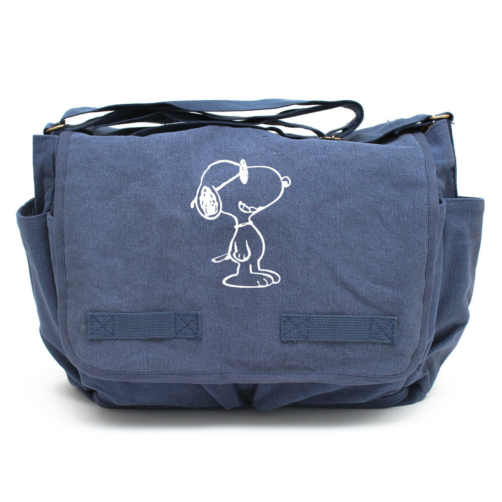 Snoopy in Love Heavyweight Canvas Messenger Shoulder Bag 