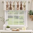 thumbnail image 2 of Happy Easter Curtain Valances for Windows, Kitchen Valance Window Treatments Panel 2 Pack, Vintage Brown Rabbits Love Heart Balloon Rod Pocket Short Curtains for Bathroom Bedroom 42 x 12 Inch, 2 of 8