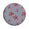 thumbnail image 2 of Easygdp Starfish Navy Blue Stripe Automobile Tire Dust Cover, 14-17in Spare Tire Cover Universal Fit for Trailer, Car, Truck, SUV, Jeep - 14 inch, 2 of 9