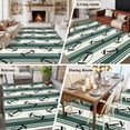 thumbnail image 6 of Rugby Sport Washable Living Room Rugs 6'x9', Vintage Dark Green White Striped Classic Abstract Low Pile Throw Large Area Rug Non-Slip Sturdy Edge Binding Carpet for Dining Room Kitchen Office, 6 of 9