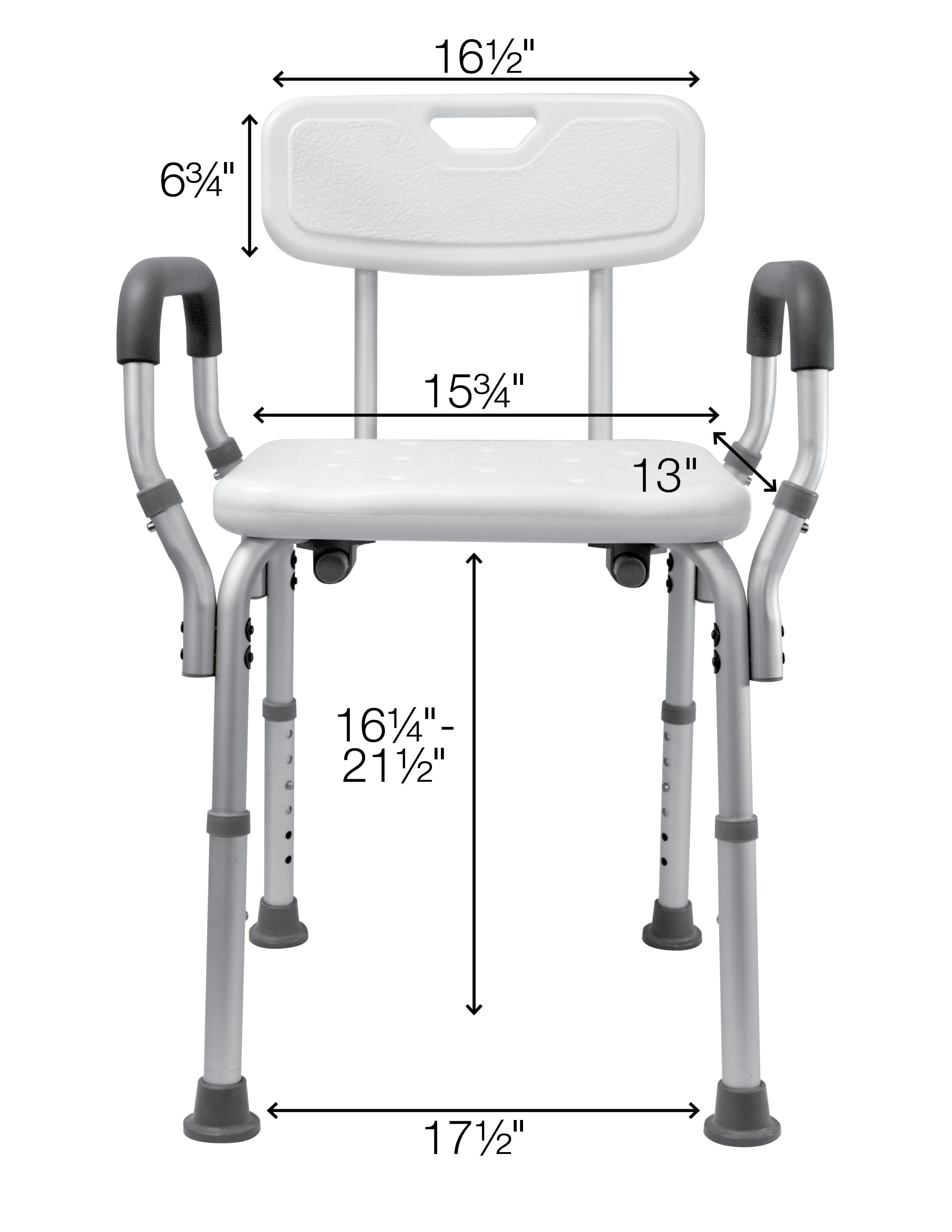Essential medical molded shower cheap bench with arms